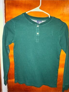 Janie and Jack Forest Green Long-Sleeve Henley Tee
